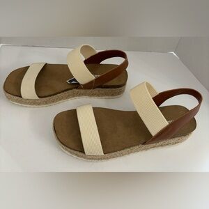 UNIONBAY Women Pamela Chunky Double Strap Beige Brown Sandals Size 10 Casual